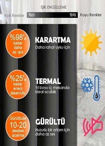 Taç Blackout karartma güneşlik perde 