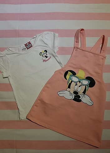 LC Waikiki Mini Mouse salopet ve tişört.