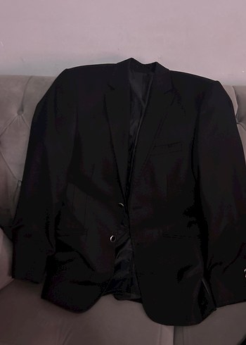 Erkek Siyah Düğmeli Takım Elbise - Görsel 4