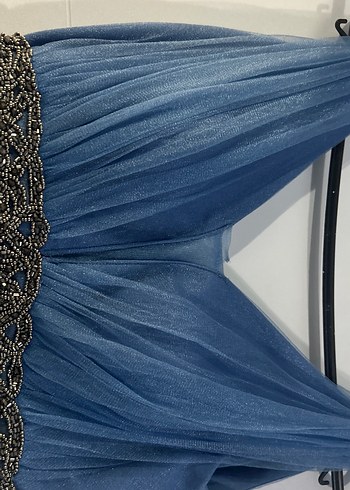 Mavi İnce Askılı Mini Kot Elbise - Görsel 7