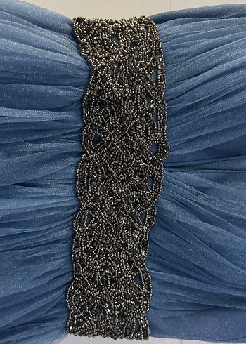 Mavi İnce Askılı Mini Kot Elbise - Görsel 6