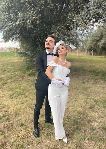 Beyaz Modern Klasik tulum - Görsel 6