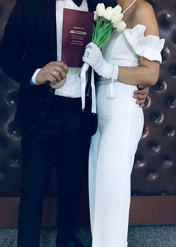 Beyaz Modern Klasik tulum - Görsel 3