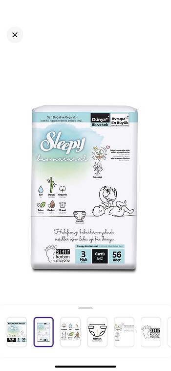 Sleepy Bionatural 3 no Midi Bebek Bezi