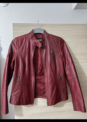 Bordo Derimod deri ceket