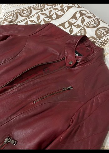 s Beden Bordo Derimod deri ceket