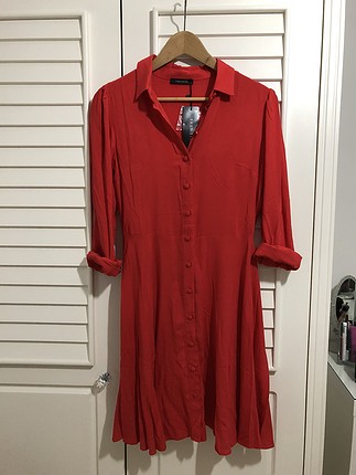 s Beden kırmızı Renk Gomlek Elbise