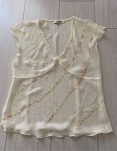 Vintage şifon bluz