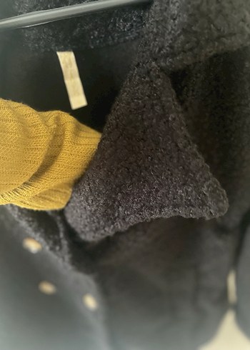 Düğmeli Siyah Midi Kadın Kaban - Görsel 4