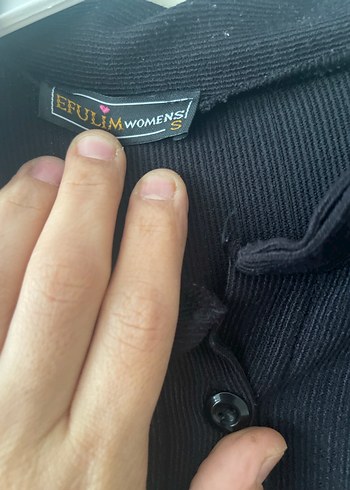 Düğmeli Siyah Uzun Keten Elbise - Görsel 4