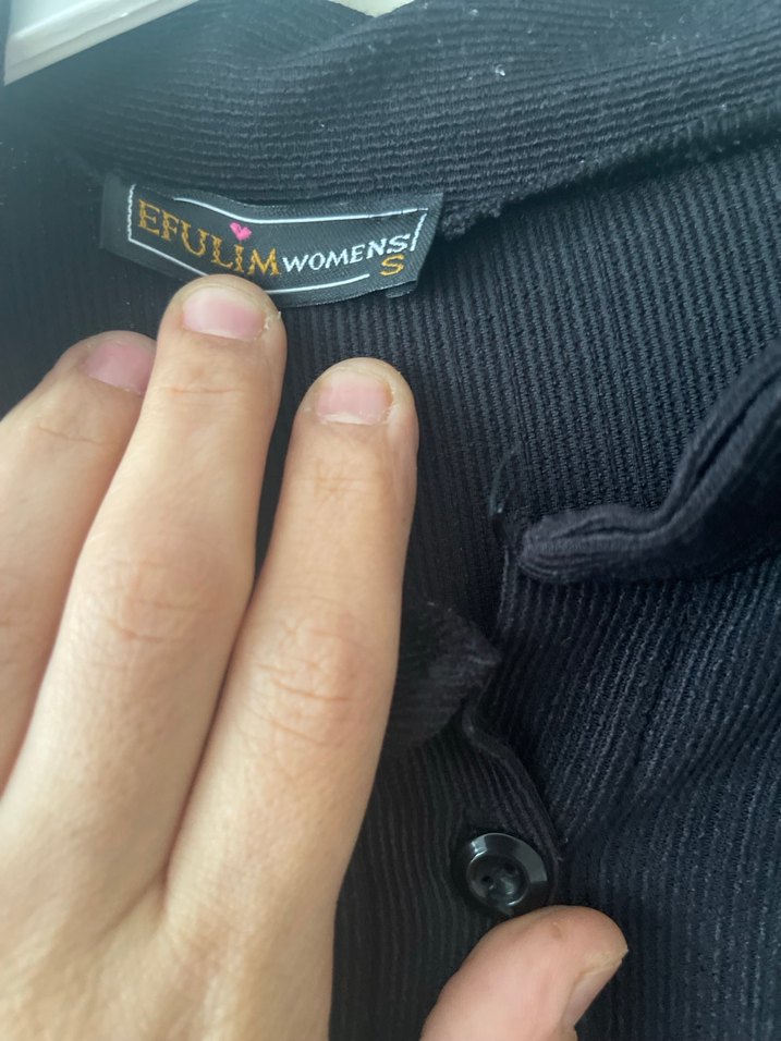 Düğmeli Siyah Uzun Keten Elbise - Görsel 4