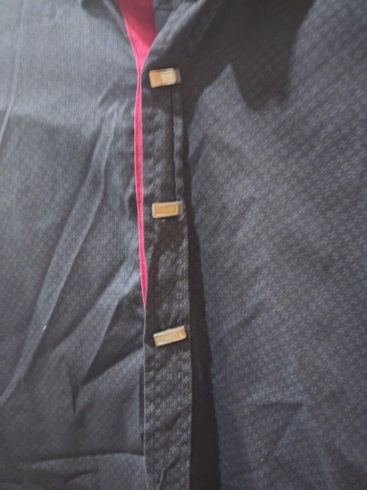 Siyah Düğmeli Uzun Kollu Erkek Gömlek - Görsel 5