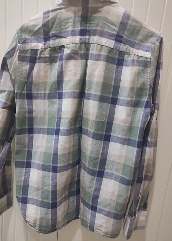 Erkek Gri Pamuklu Kareli Uzun Kollu Gömlek - Görsel 6