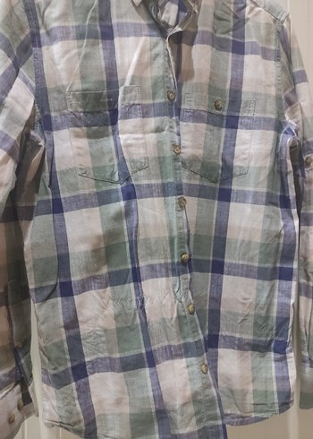 Erkek Gri Pamuklu Kareli Uzun Kollu Gömlek - Görsel 9