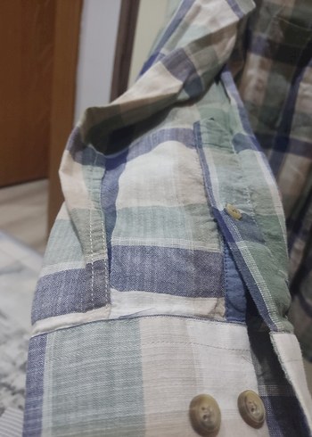 Erkek Gri Pamuklu Kareli Uzun Kollu Gömlek - Görsel 5