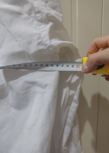 Düğmeli Beyaz Pamuklu Erkek Gömlek - Görsel 8