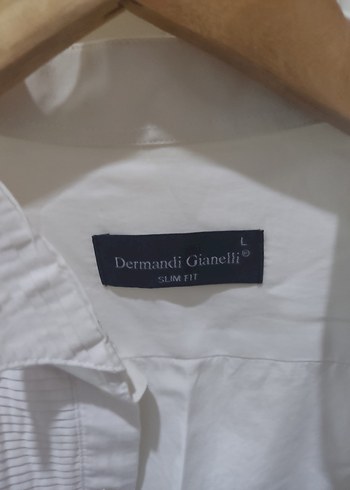 Düğmeli Beyaz Pamuklu Erkek Gömlek - Görsel 12