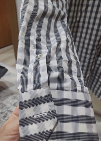 Düğmeli Gri Kısa Kollu Erkek Gömlek - Görsel 11