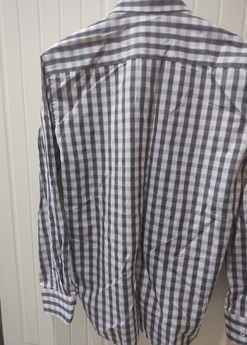 Düğmeli Gri Kısa Kollu Erkek Gömlek - Görsel 9