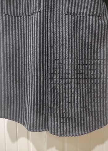 Düğmeli Gri Kısa Kollu Erkek Gömlek - Görsel 2