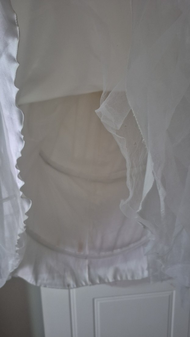 Beyaz Dantel tarlatanli kabarik Kız Çocuk gelinlik - Görsel 3