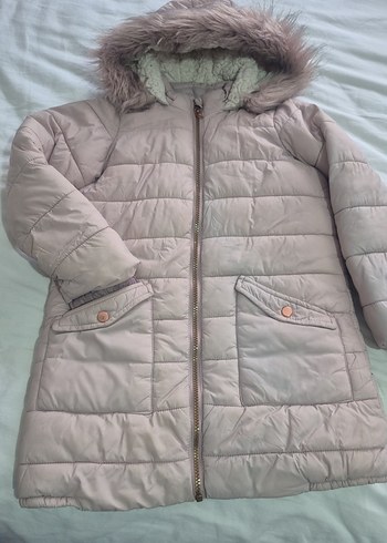 Kız Çocuk Bej Kürklü Mont - Görsel 2