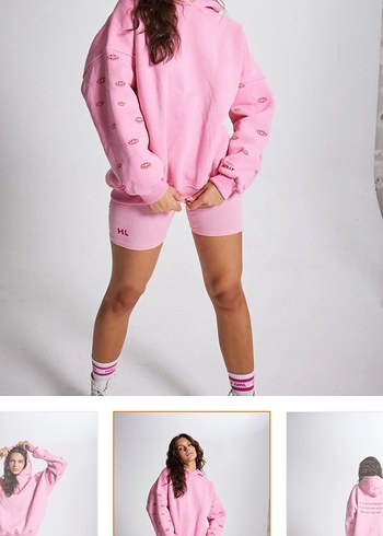 s Beden Pembe Oversize Eye Sweatshirt
