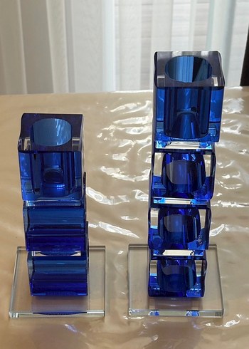 Koyu Mavi Kristal Mumluk Seti - Görsel 5