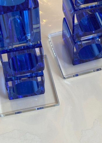 Koyu Mavi Kristal Mumluk Seti - Görsel 3