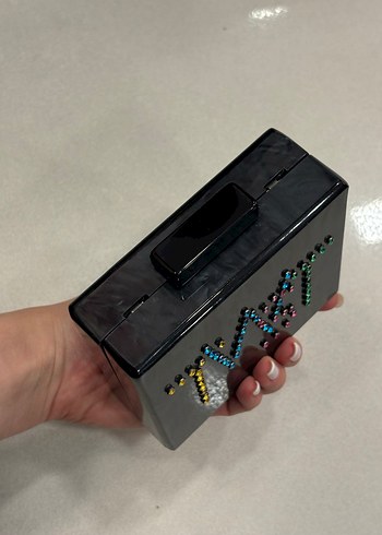 Renkli Taşlı Püsküllü Kadın Portföy Çanta - Görsel 3