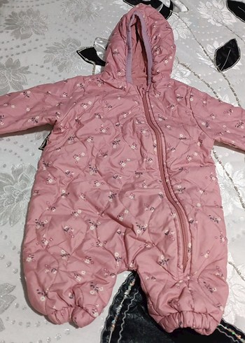 Kız Bebek Pembe Kapüşonlu Tulum - Görsel 2