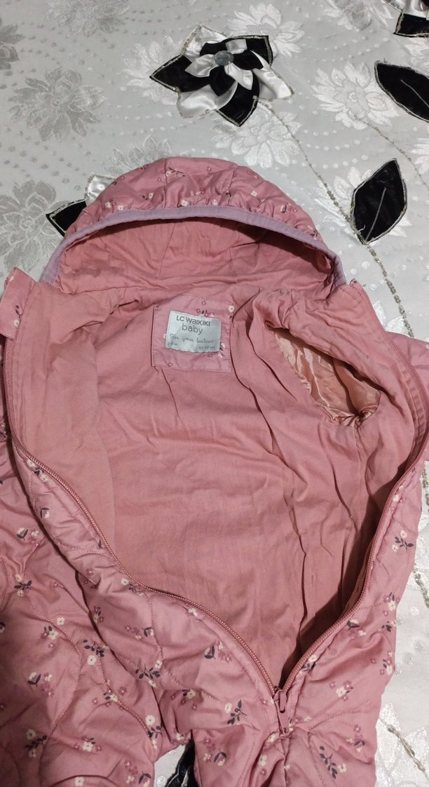 Kız Bebek Pembe Kapüşonlu Tulum - Görsel 3