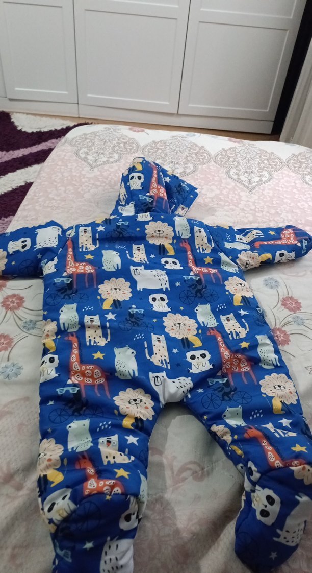 Renkli Desenli Bebek Erkek Astronot Tulum - Görsel 5