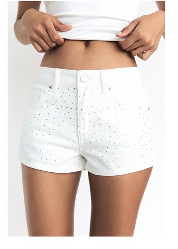 Pull&Bear taşlı mini jean şort - Görsel 2