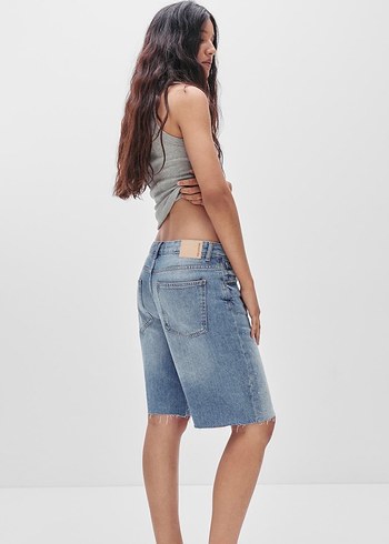 Pull&Bear taşlı jean şort - Görsel 3