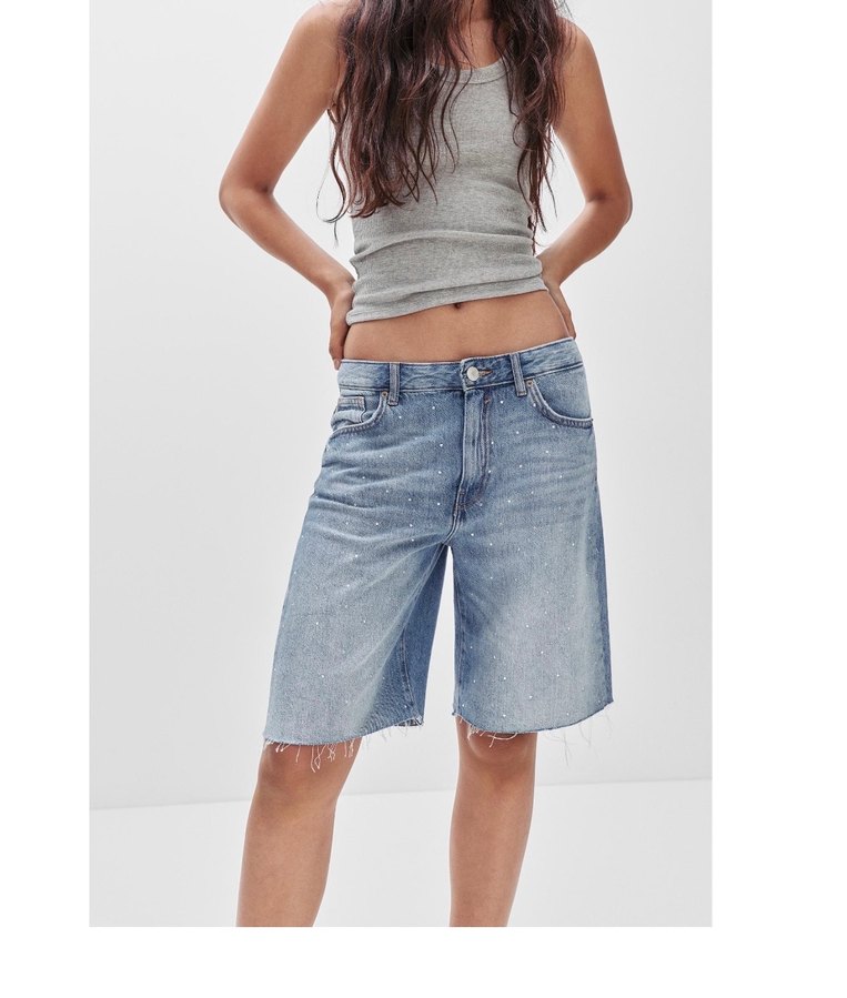 Pull&Bear taşlı jean şort - Görsel 2