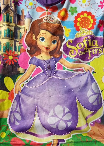 Kız Çocuk Mor Straplez Baskılı Pop Tişört - Görsel 2