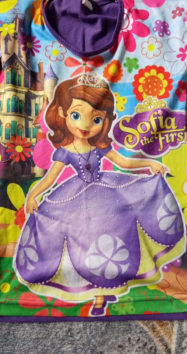 Kız Çocuk Mor Straplez Baskılı Pop Tişört - Görsel 2