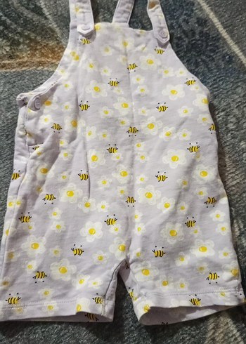 Gri Desenli Kız Çocuk Askılı Tulum - Görsel 2