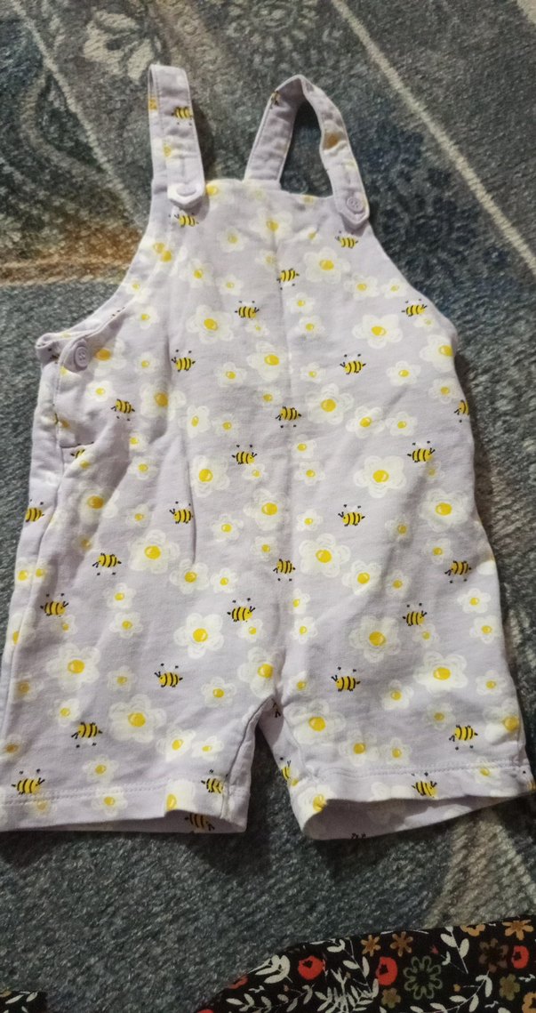 Gri Desenli Kız Çocuk Askılı Tulum - Görsel 2