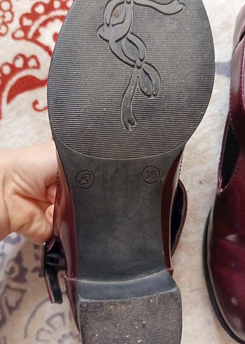 Bordo Tokalı Kadın Klasik Ayakkabı - Görsel 3