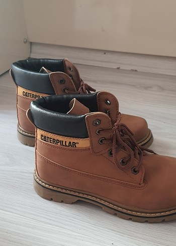 39 Beden CAT Kahverengi Deri Bağcıklı Bot