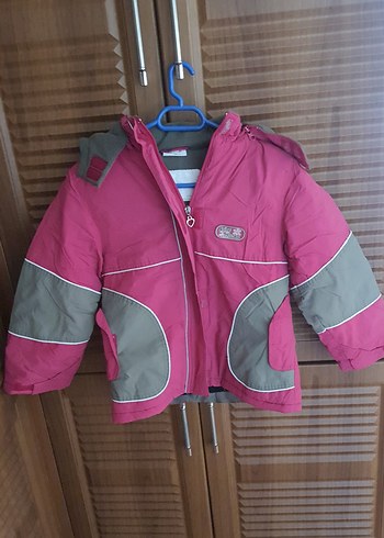 Kız Çocuk Pembe Gri Street Wear Mont