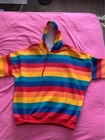 Çok renkli kapüşonlu sweatshirt