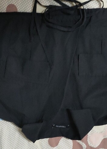 34 Beden Siyah crop gömlek