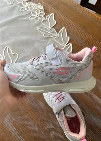 35 Beden pembe Renk Kız Çocuk Gri-Pembe Spor Ayakkabı Velcro