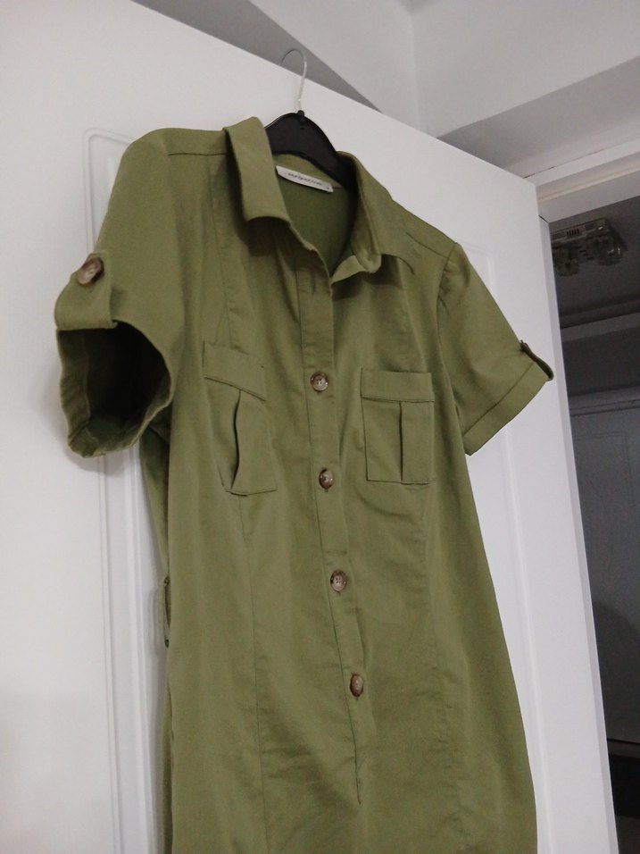 Kısa Kollu Kemerli Hamile Tulum - Görsel 4