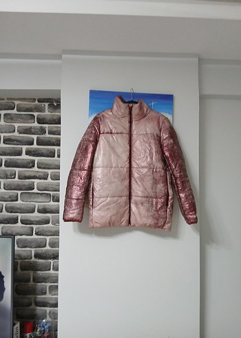 Parlak Pembe Kadın Fermuarlı Ceket - Görsel 3