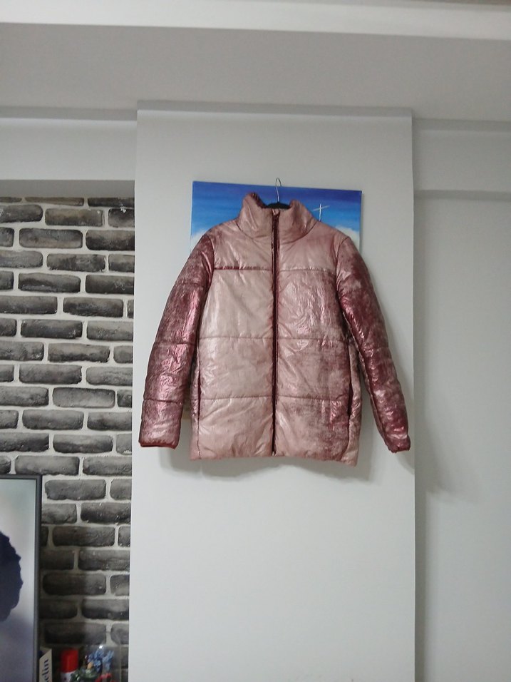 Parlak Pembe Kadın Fermuarlı Ceket - Görsel 3