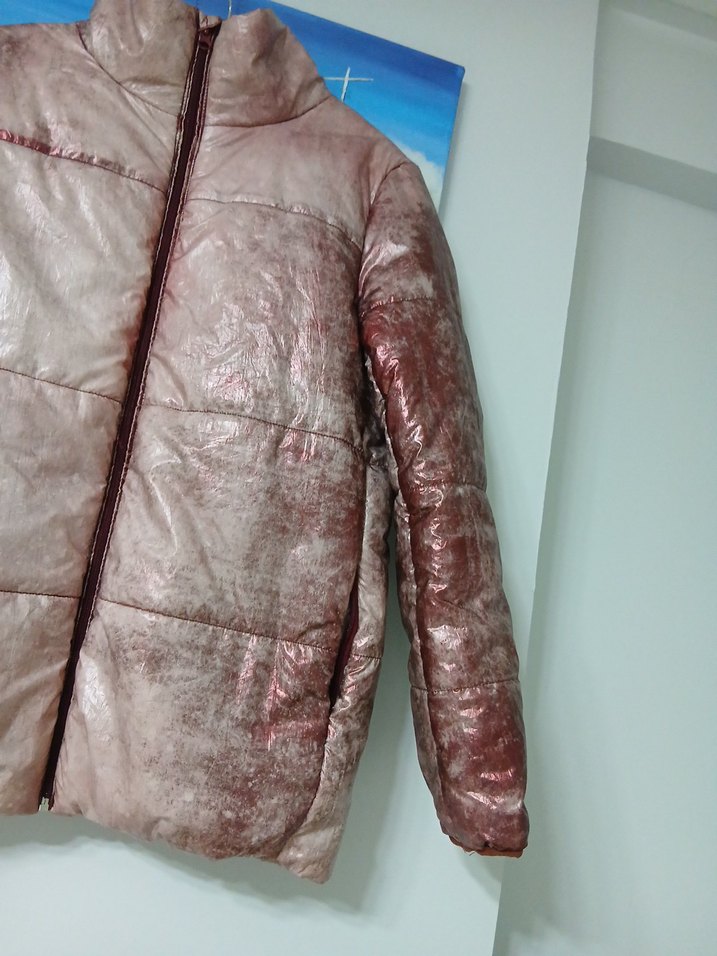 Parlak Pembe Kadın Fermuarlı Ceket - Görsel 5